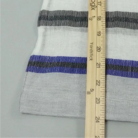 Lemlem Gray and Blue Striped Short Sleeve Top - Picture 6 of 6